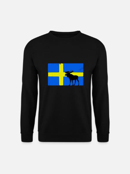 Elch Schweden Flagge - Unisex Pullover - Schwarz