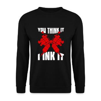 Tattoo Studio Tattoo Artist Gift - Unisex Sweatshirt - black - Front - Alina (178cm) & Michal (187cm)