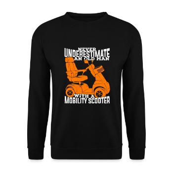 Grandpa Electric Vehicle Old Man Grandfather Gift - Unisex Sweatshirt - black - Front - Alina (178cm) & Michal (187cm)