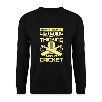 Sportif sportifs drôles de joueur de cricket - Sweat-shirt Unisexe - noir - Devant - Alina (178cm) & Michal (187cm)