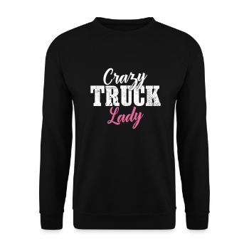 Crazy Truck Lady - Unisex Sweatshirt - black - Front - Alina (178cm) & Michal (187cm)