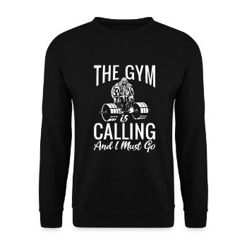 The Gym is Calling and i must go - Unisex Pullover - Schwarz - Vorne - Alina (178cm) & Michal (187cm)