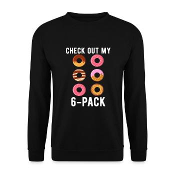 Check out my 6-Pack Donuts - Unisex Sweatshirt - black - Front - Alina (178cm) & Michal (187cm)