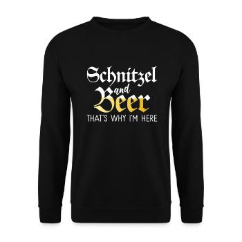 Schnitzel and Beer thats why in here - Sweat-shirt Unisexe - noir - Devant - Alina (178cm) & Michal (187cm)