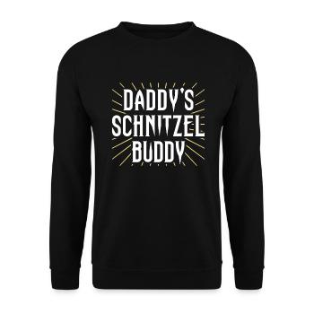 Daddy's Schnitzel Buddy - Unisex Sweatshirt - black - Front - Alina (178cm) & Michal (187cm)