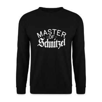 Master of Schnitzel - Unisex Sweatshirt - black - Front - Alina (178cm) & Michal (187cm)