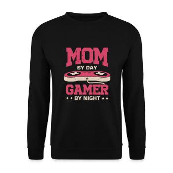 Gaming Mama Gamer Mother Gift - Unisex Sweatshirt - black - Front - Alina (178cm) & Michal (187cm)