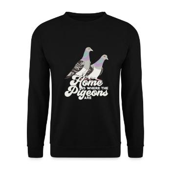 Pigeon Bird Pigeon Breeder Pigeon Fancier Gift - Unisex Sweatshirt - black - Front - Alina (178cm) & Michal (187cm)