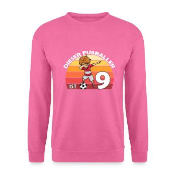 9. Geburtstag fußball Jungen 9 Jahre alt - Unisex Pullover - Pink - Vorne