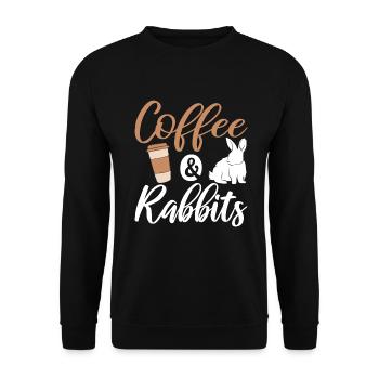 Coffee &Rabbits - Sweat-shirt Unisexe - noir - Devant - Alina (178cm) & Michal (187cm)