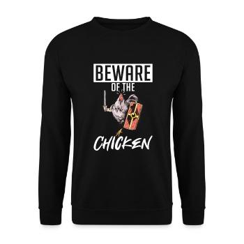 Beware of the Chicken - Sweat-shirt Unisexe - noir - Devant - Alina (178cm) & Michal (187cm)