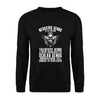 Lustiger Spruch Mechaniker Schrauber - Unisex Pullover - Schwarz - Vorne - Alina (178cm) & Michal (187cm)
