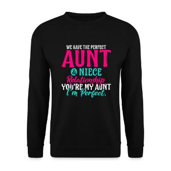 Aunt & Niece perfect Relationship - Unisex Sweatshirt - black - Front - Alina (178cm) & Michal (187cm)