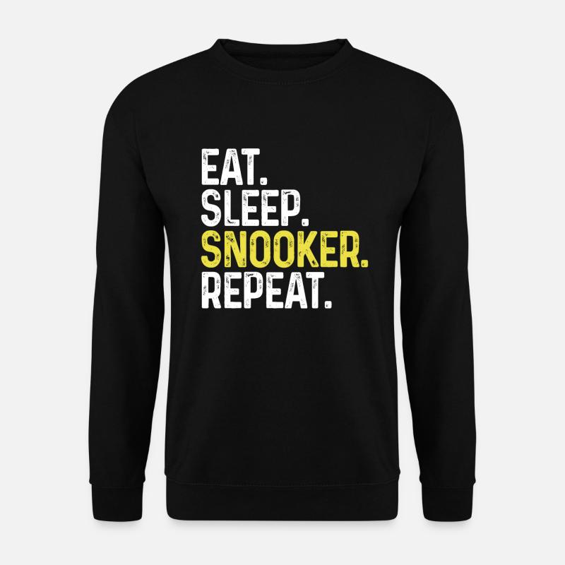 Essen Schlaf Snooker Lustiges Snooker Geschenk - Unisex Pullover - Schwarz