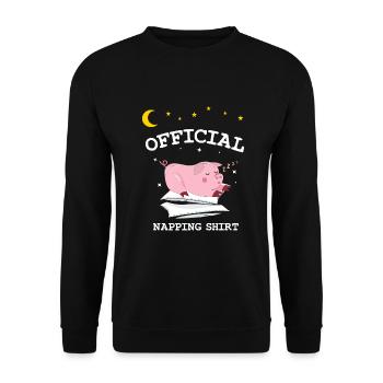 Chemise de couchage officielle - Cochon - Sweat-shirt Unisexe - noir - Devant - Alina (178cm) & Michal (187cm)
