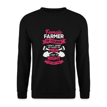 Funny farmer's wife farmer gift - Unisex Sweatshirt - black - Front - Alina (178cm) & Michal (187cm)