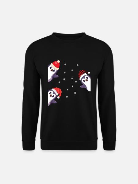 Penguin Christmas Pyjama Gift - Unisex Sweatshirt - black