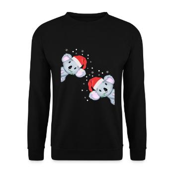 Koala Christmas Pyjama Gift - Unisex Sweatshirt - black - Front - Alina (178cm) & Michal (187cm)