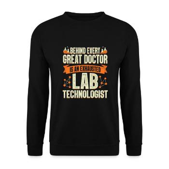 Technicien de laboratoire Profession Assistant de laboratoire Cadeau - Sweat-shirt Unisexe - noir - Devant - Alina (178cm) & Michal (187cm)