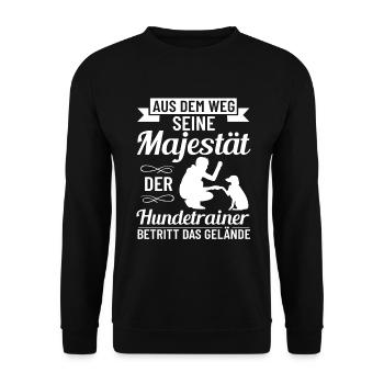 Majestät Hundetrainerin Hundetraining Bekleidung - Unisex Pullover - Schwarz - Vorne - Alina (178cm) & Michal (187cm)
