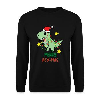 Joyeux Rex-Mas Ugly Noël XMAS X-Mas - Sweat-shirt Unisexe - noir - Devant - Alina (178cm) & Michal (187cm)