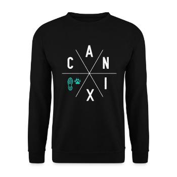 Canicross Cross Country Run with Dog Canicross Run - Unisex Sweatshirt - black - Front - Alina (178cm) & Michal (187cm)