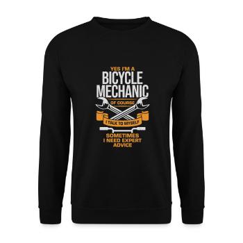 Bicycle mechanic Two-wheeler mechanic gift - Unisex Sweatshirt - black - Front - Alina (178cm) & Michal (187cm)
