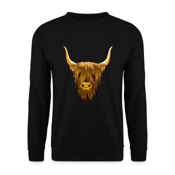 Scottish Highland Cattle - Unisex Sweatshirt - black - Front - Alina (178cm) & Michal (187cm)