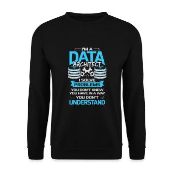 Data Architect Job Profession Gift - Unisex Sweatshirt - black - Front - Alina (178cm) & Michal (187cm)