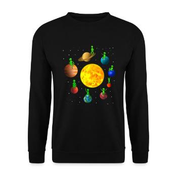 Système solaire Planète Système stellaire Soleil - Sweat-shirt Unisexe - noir - Devant - Alina (178cm) & Michal (187cm)