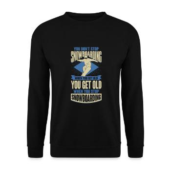 Snowboarding Old Man Grandpa Snowboarder Gift - Unisex Sweatshirt - black - Front - Alina (178cm) & Michal (187cm)