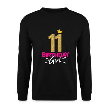 Birthday Girl Ladies 11 ans Dicton drôle - Sweat-shirt Unisexe - noir - Devant - Alina (178cm) & Michal (187cm)