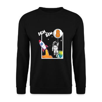 Astronaut ich bin kindergeburtstag Jungen weltraum - Unisex Pullover - Schwarz - Vorne - Alina (178cm) & Michal (187cm)