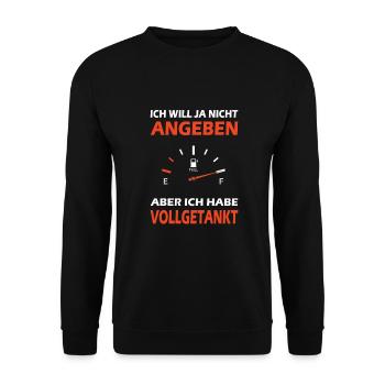 Tanken Benzin Auto Motorrad Tankstelle Diesel - Unisex Pullover - Schwarz - Vorne - Alina (178cm) & Michal (187cm)
