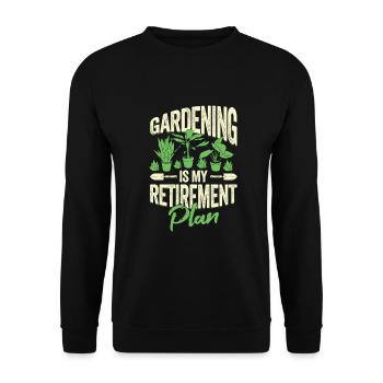 Garten Rente Pflanzen Gärtner Rentner Geschenk - Unisex Pullover - Schwarz - Vorne - Alina (178cm) & Michal (187cm)