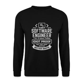 Software Engineer Software Developer Gift - Unisex Sweatshirt - black - Front - Alina (178cm) & Michal (187cm)