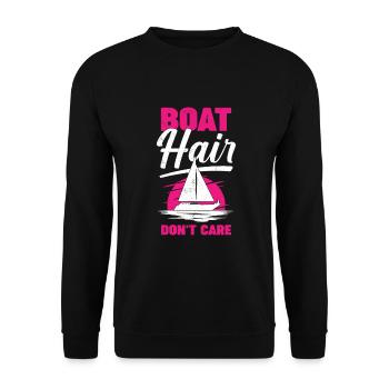 Segelboot Segeln Segelschiff Seglerin Geschenk - Unisex Pullover - Schwarz - Vorne - Alina (178cm) & Michal (187cm)