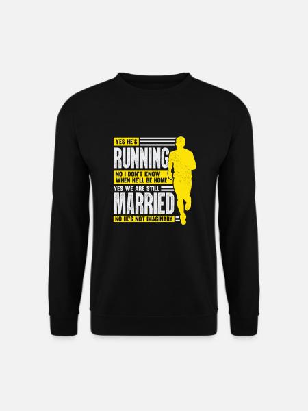 Läufer Marathonläufer Ehefrau Frau Geschenk - Unisex Pullover - Schwarz