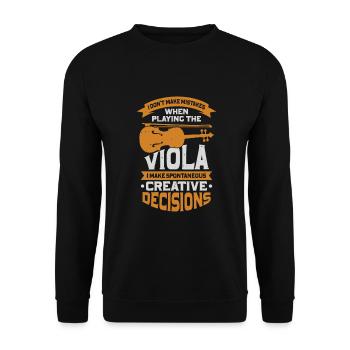 Funny Viola Music Viola Violist Gift - Unisex Sweatshirt - black - Front - Alina (178cm) & Michal (187cm)