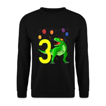 3rd birthday dinosaur 3 years old - Unisex Sweatshirt - black - Front - Alina (178cm) & Michal (187cm)