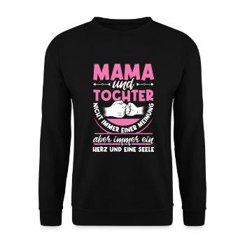 Mama und Tochter Herz und Seele - Muttertag - Unisex Pullover - Schwarz - Vorne - Alina (178cm) & Michal (187cm)