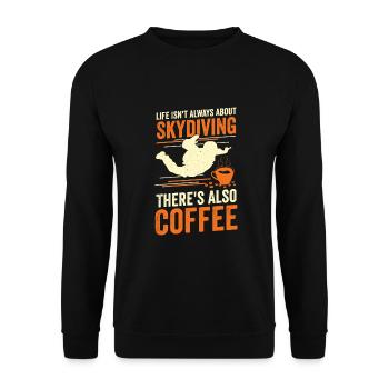 Skydiving Coffee Skydiver Gift - Unisex Sweatshirt - black - Front - Alina (178cm) & Michal (187cm)