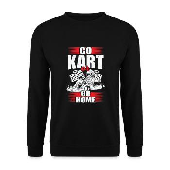 Kart Gokart Racing Rennsport Rennfahrer Geschenk - Unisex Pullover - Schwarz - Vorne - Alina (178cm) & Michal (187cm)