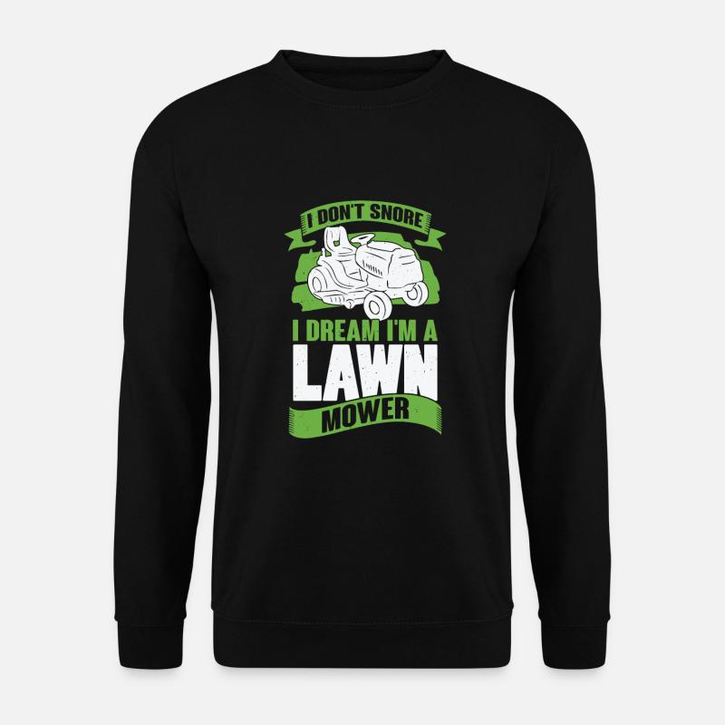 Rasenmäher Rasen Mähen Schnarchen Gärtner Geschenk - Unisex Pullover - Schwarz