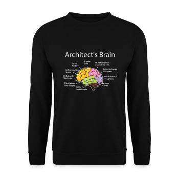 Architecte, Architecture, cerveau d’architecte - Sweat-shirt Unisexe - noir - Devant - Alina (178cm) & Michal (187cm)