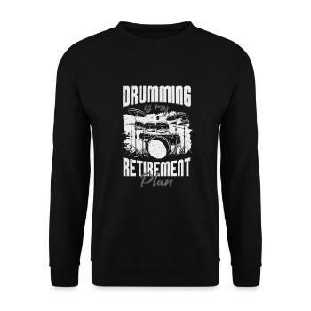 Funny Drums Musician Drummer Gift - Unisex Sweatshirt - black - Front - Alina (178cm) & Michal (187cm)