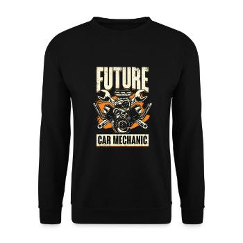 Future Car Mechanic Gift - Unisex Sweatshirt - black - Front - Alina (178cm) & Michal (187cm)