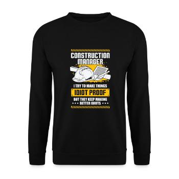 Funny Construction Site Construction Manager Gift - Unisex Sweatshirt - black - Front - Alina (178cm) & Michal (187cm)