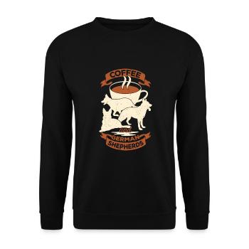 Berger allemand Café Chien Propriétaire Cadeau - Sweat-shirt Unisexe - noir - Devant - Alina (178cm) & Michal (187cm)