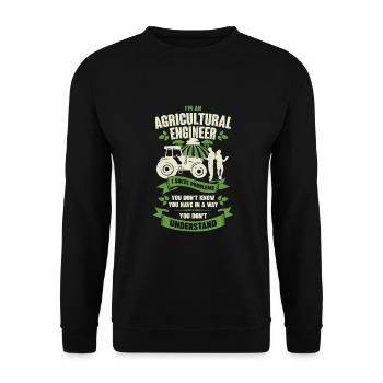 Génie agricole Ingénieur agronome Cadeau - Sweat-shirt Unisexe - noir - Devant - Alina (178cm) & Michal (187cm)